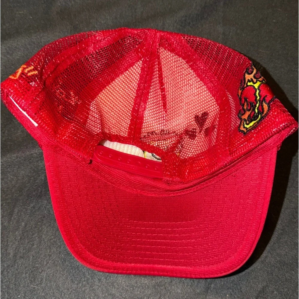 Rod Wave Red Trucker Hat Love 4 My Fans Smiley Face Snapback Nissin Cap Mens